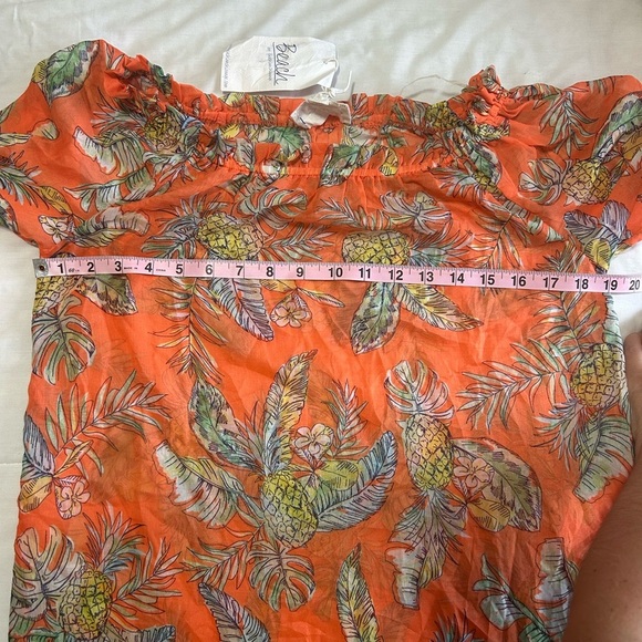 NEW Beachlunchlounge Tropical Sheer Flutter Sleeve Tunic Beach - Picture 5 of 7